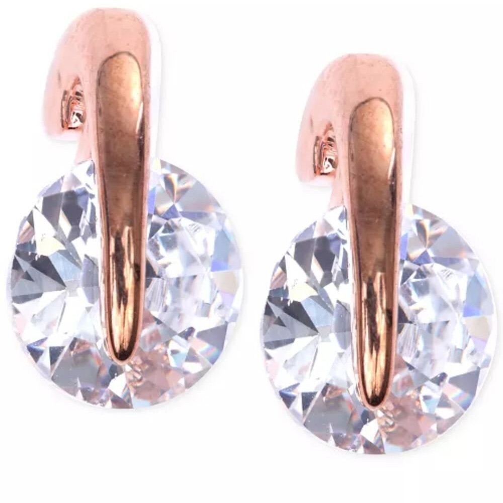 Givenchy Rose Gold and Silver Crystal Accent Earrings